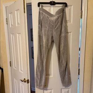 Wearables gray velour leisure pant.